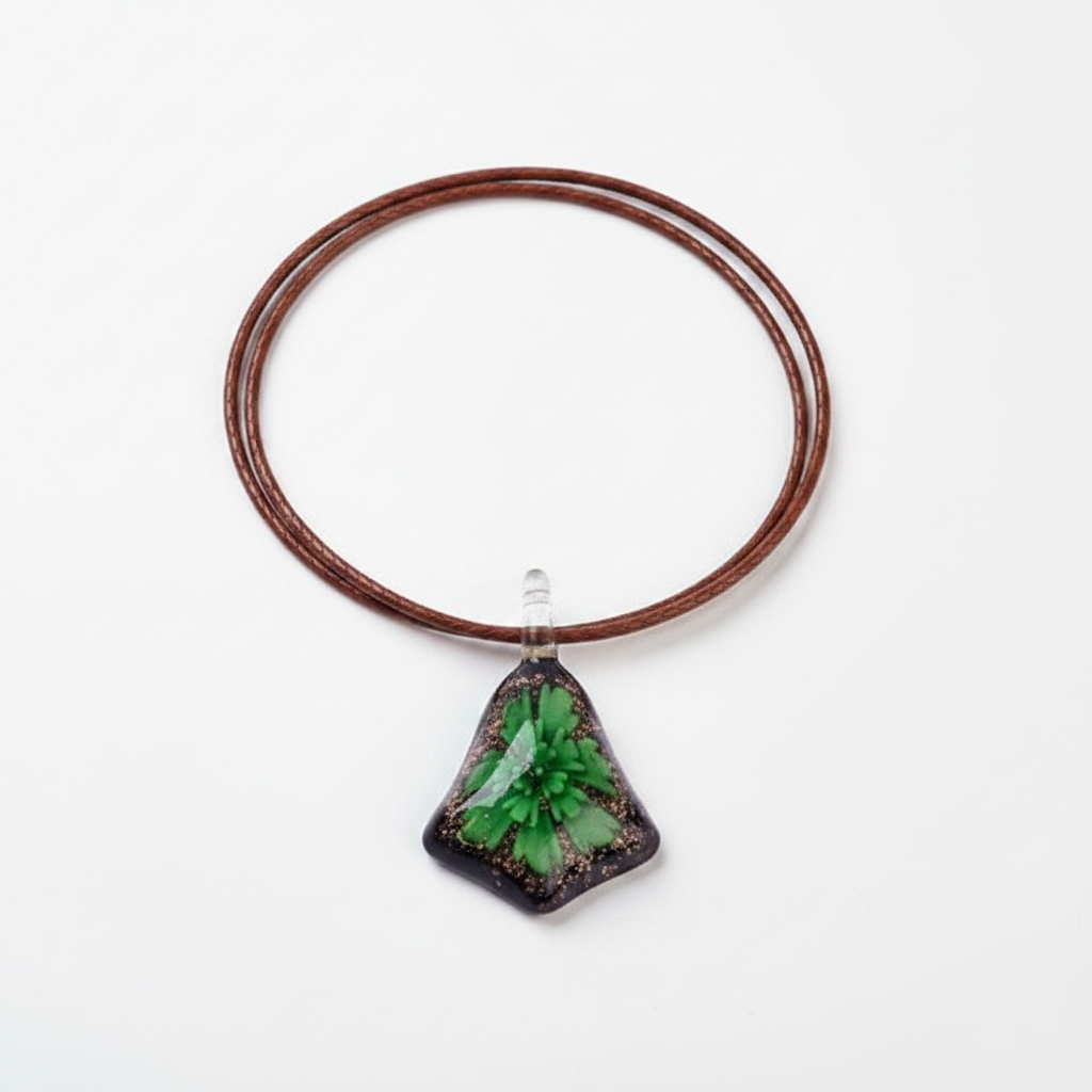 Pendentifs en Verre Sable d'Or de Murano – Fleur Intérieure Couleur Mixte